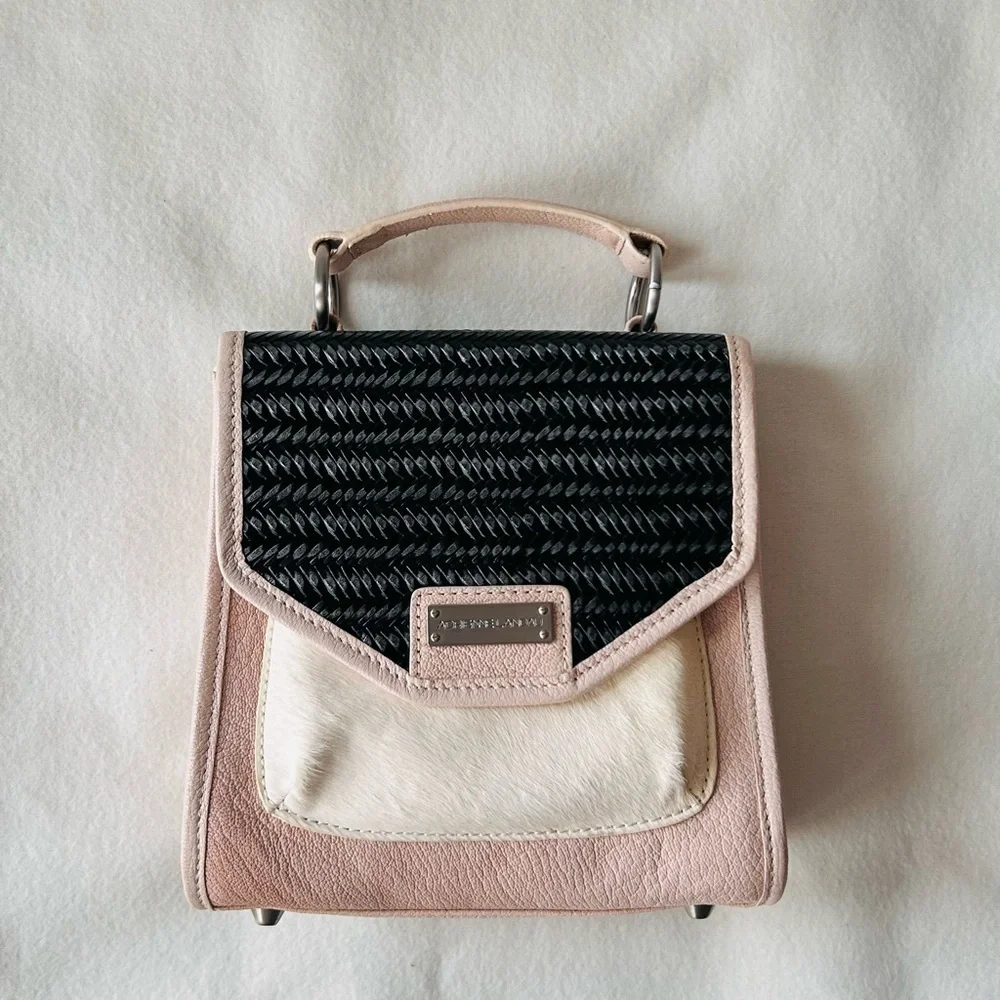 Adrianne Landau lamb skin/ calf skin Leather crossbody bag - Picture 1 of 7
